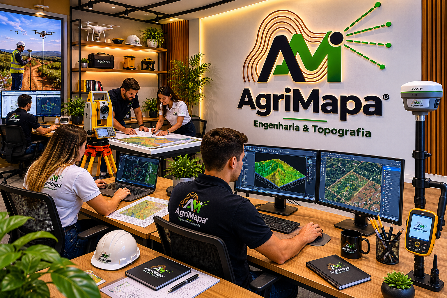 Equipe técnica AgriMapa em seu escritório